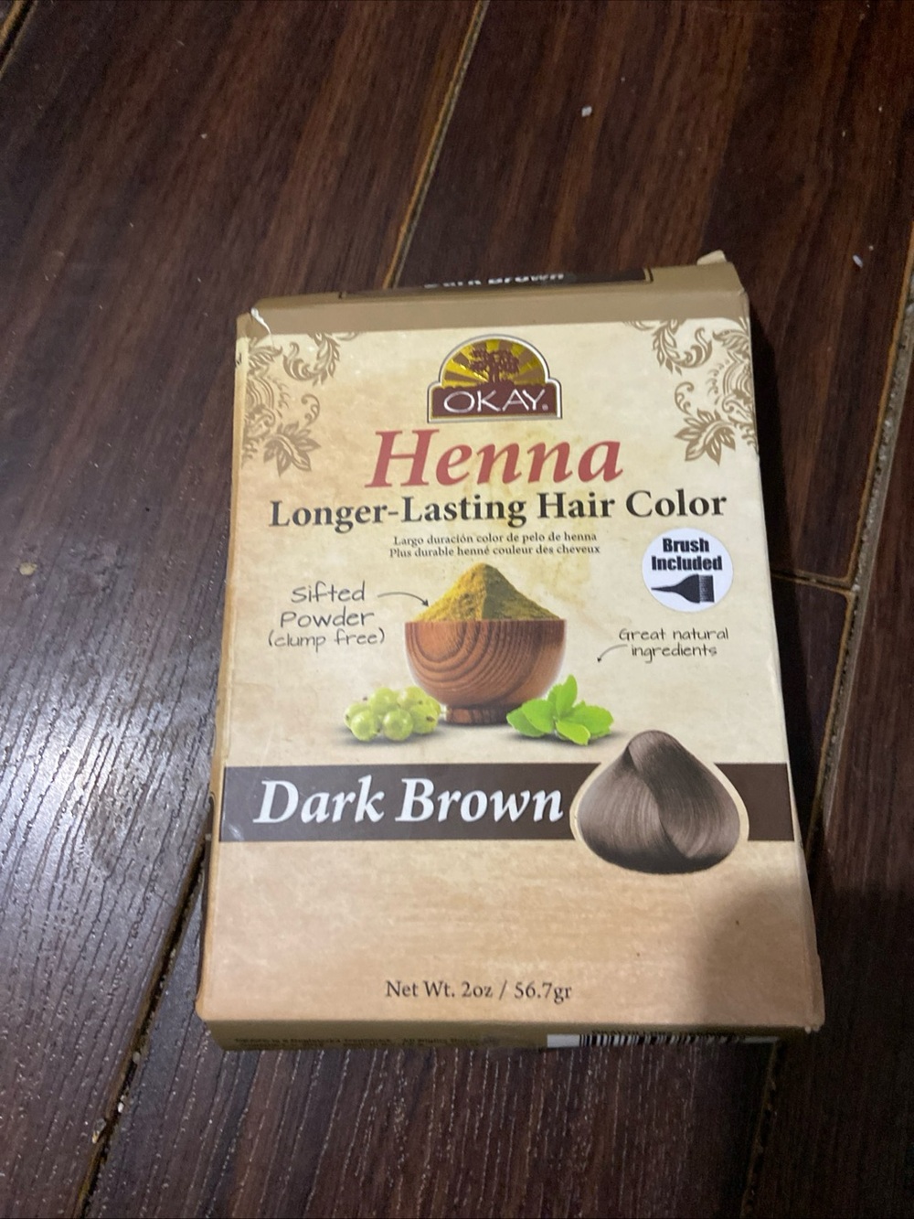 Ok Ay Henna Longer-Lasting Hair Color - Dark Brown